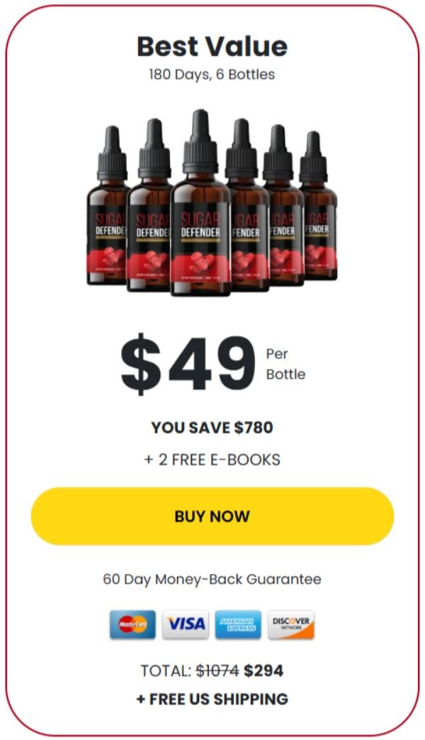 SugarDefender Buy 6 Bottles